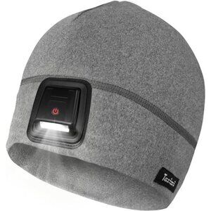 Led Beanie with Light, USB Rechargeable Headlamp Beanie, Fleece